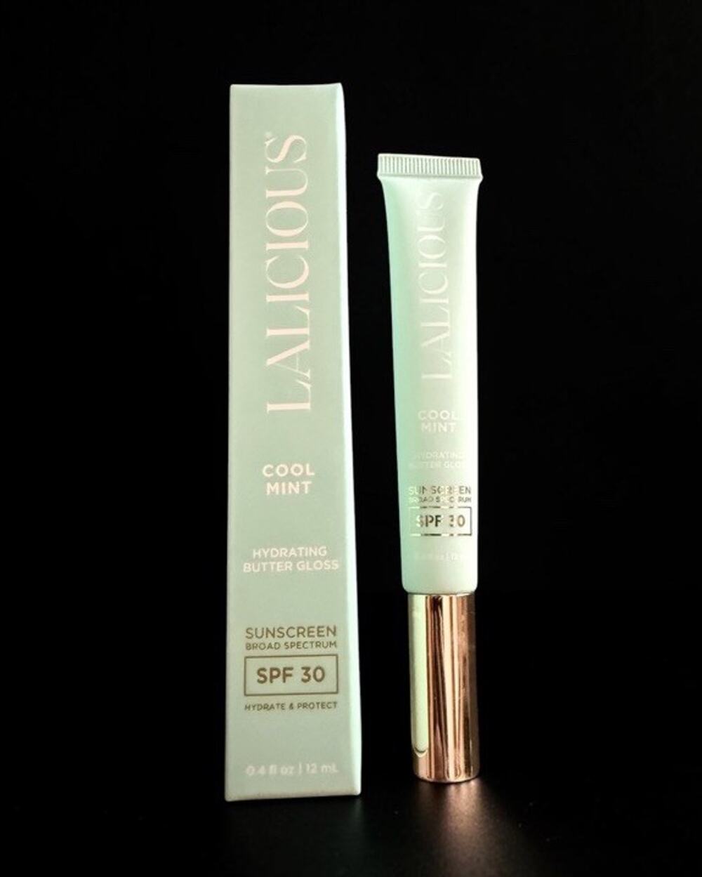 LALICIOUS Hydrating Butter Gloss SPF 30 COOL MINT ~ NEW IN BOX